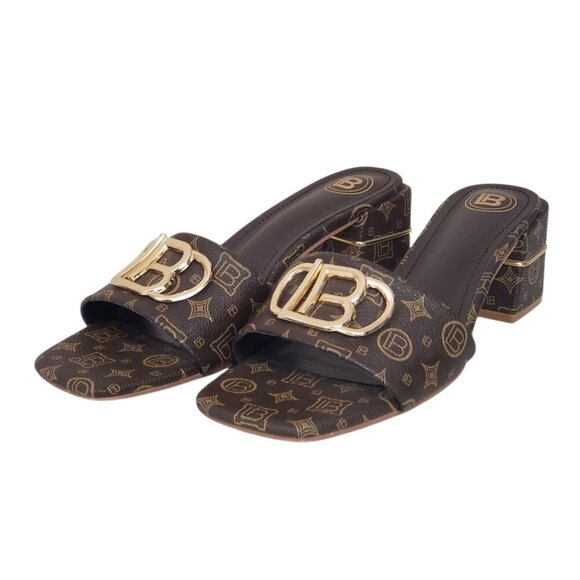 LAURA BIAGIOTTI SQUARE HEEL MULES - Picture 1 of 10